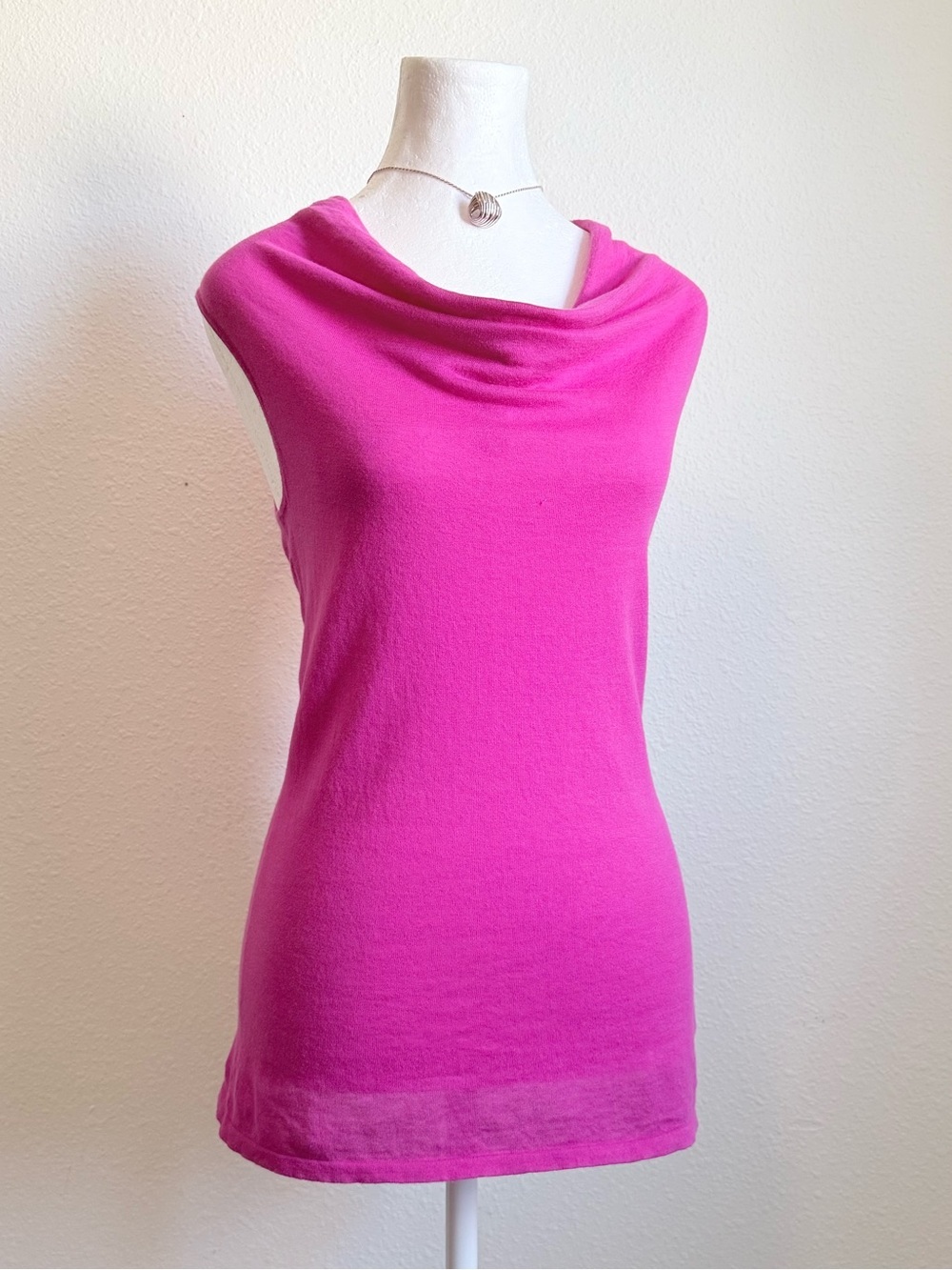 Magaschoni Cowl Neck Sleeveless Knit Top Chic Feminine Glam
